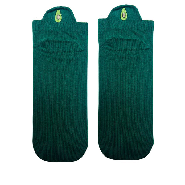 Avocado Embroidered Ankle Socks