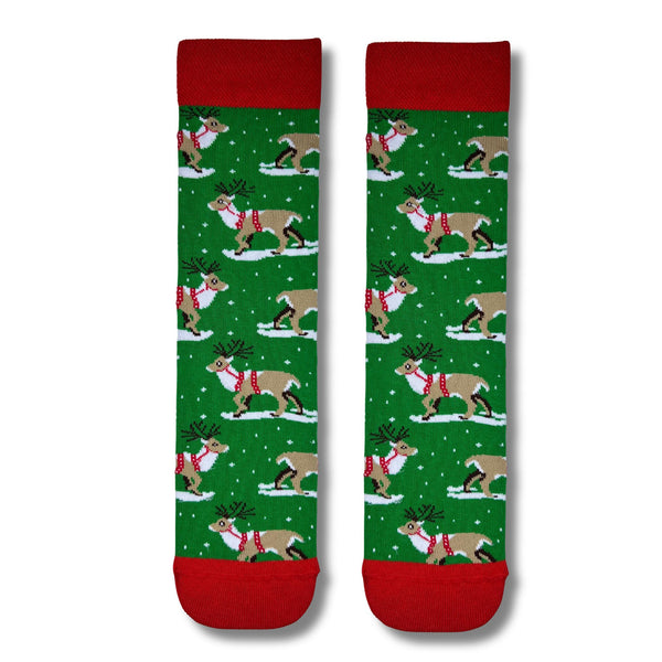 Reindeer Snow Walk Christmas Socks