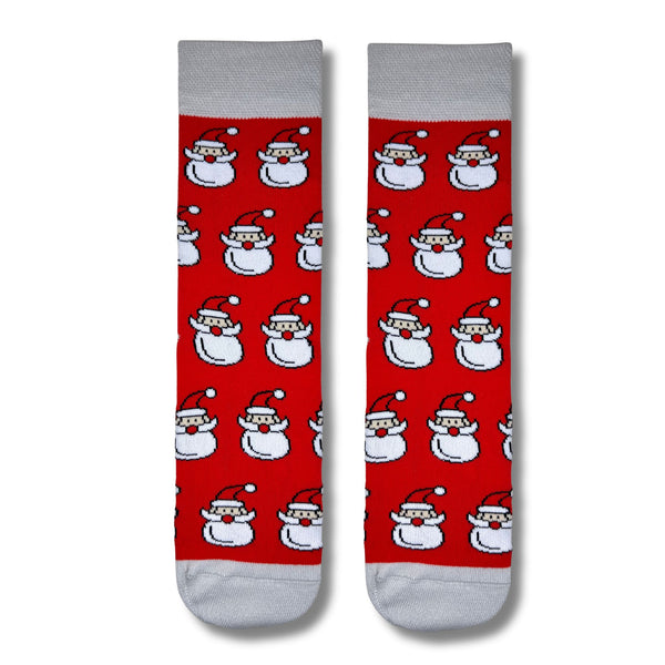 Santa Face Red Christmas Socks