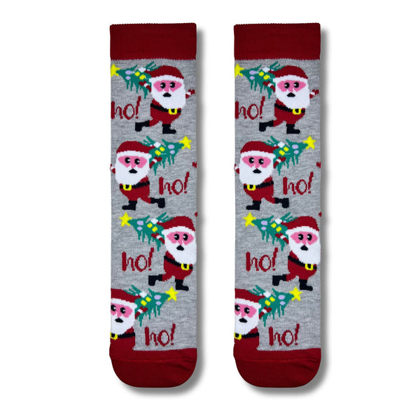 Santa Holding Christmas Tree Socks