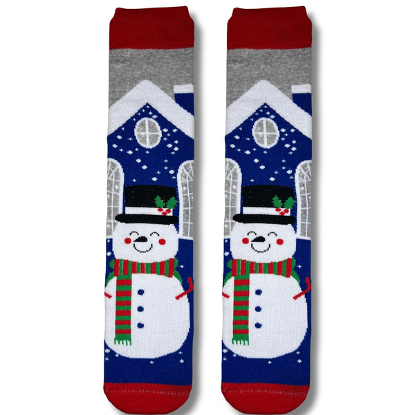 Snowman Christmas House Socks