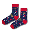 Navy Gingerbread & Candy Cane Christmas Socks