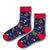 Navy Gingerbread & Candy Cane Christmas Socks