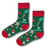 Green Gingerbread & Christmas Icons Socks