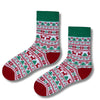 Red & Green Fair Isle Christmas Socks