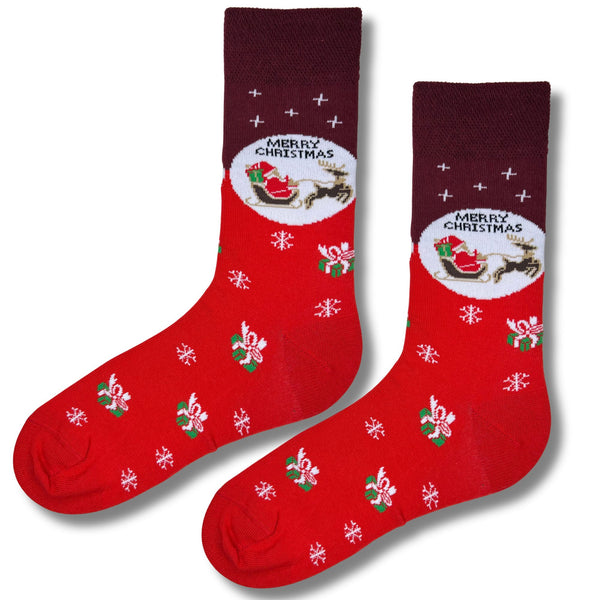 Red Merry Christmas Santa Socks