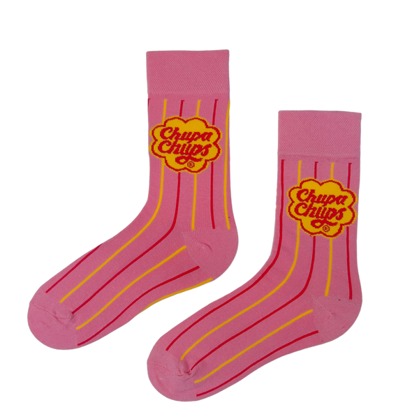 Chupa Chups Pink Striped Socks