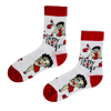 Betty Boop Cartoon Socks. Featuring the iconic animated diva in bold red and white, these socks are a fun tribute
