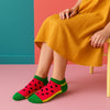 Watermelon & Stripes Green Ankle Socks