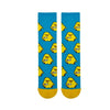 Creminal Duck Socks featuring an adorable yellow egg character lounging in different poses. Fun, quirky, and full of personality