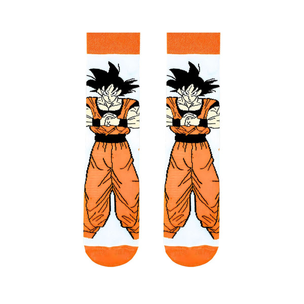 Goku Stance Socks! Showcasing Goku in his original powerful pose from Dragon Ball Z, these socks are perfect for anime lovers and 90s nostalgia fans.