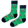 Crew socks with smiling frog design