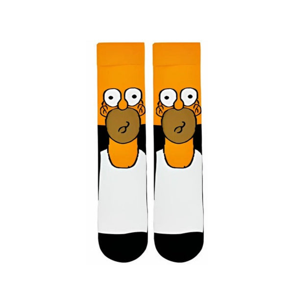 Homer dad socks inspired by the world's most iconic animated father. Featuring his unmistakable wide-eyed stare and white shirt look.