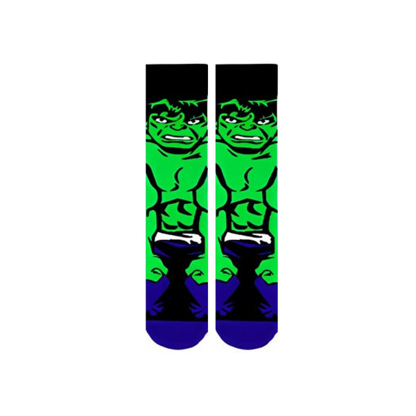 Hulk Crew Socks! Featuring the iconic green and purple color combo