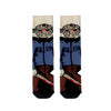 Jason Horror Socks, featuring a chilling masked character holding a bloodied blade. These socks are perfect for horror fans, Halloween lovers,