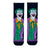 Joker Cartoon Socks. Featuring the Clown Prince of Crime in his classic purple suit, green hair, and sinister grin, these socks are a must-have for DC Comics fans.