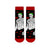 Joker Face Tattoo Socks, inspired by the iconic villain's inked look. Featuring a striking green hair and tattoo-covered design with "HA" symbols across the background