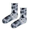 Midnight Marble Tie-Dye Crew Socks. Featuring a sleek black and grey tie-dye pattern,