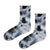 Midnight Marble Tie-Dye Crew Socks. Featuring a sleek black and grey tie-dye pattern,