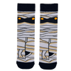 Mummy Face Socks, featuring a fun bandage wrap design with glowing orange eyes. Perfect for Halloween or any day you feel like unleashing your inner monster