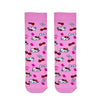 Pink Hello Kitty Cartoon Socks!Made with breathable fabric, these socks are perfect for everyday wear, blending comfort and style with a cute twist. The bright pink design is covered with Hello Kitty faces, red bows, and hearts