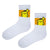 Pompompurin Embroidered Tennis Socks! Designed for comfort and cuteness, these white crew socks feature a cheerful yellow block with the beloved Sanrio pup, Pompompurin