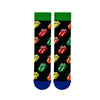 Rolling Tongue Patterned Black Socks