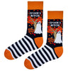 “Spooky Ghost Socks with cute white ghost design, unisex breathable cotton socks, fits sizes 35 to 45.”