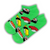 Sushi Vibes Ankle Socks! Featuring colorful sushi rolls and nigiri on a bright green base