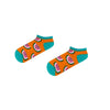 Watermelon Ankle Socks! Featuring juicy pink watermelon slices on a bold orange base with teal accents,