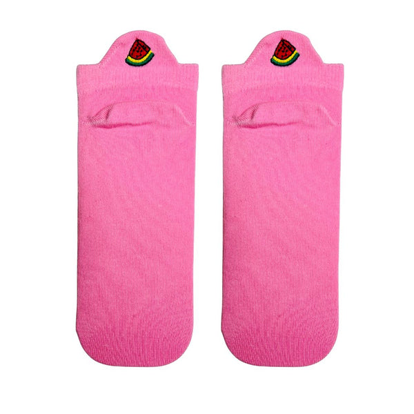 Watermelon Embroidered Ankle featuring a cute watermelon design on the heel