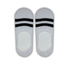 White invisible with Black Stripes Socks featuring classic black stripes.