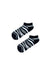 Zebra Print Ankle Socks! These bold black and white striped socks are a perfect blend of fun and comfort, designed for both men and women.