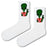 Chill Alien Peace Socks feature a funky green alien rocking a red Hawaiian shirt and flashing the peace sign