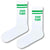 White crew socks with green stripes and 'GOOD VIBES' lettering