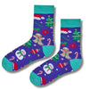 Purple Christmas Gingerbread & Snowman Socks