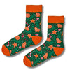 Green Gingerbread Cookie Christmas Socks