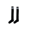  Black Over-the-Knee Socks featuring classic white triple stripes. Unisex and ultra-comfortable, these breathable socks are perfect for streetwear, school uniforms, or athletic-inspired looks. 