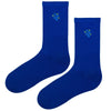 Blueberry Embroidered Socks. Featuring a clean solid blue base with a small embroidered blueberry cluster, these socks bring a fun and minimal twist to your outfit. 