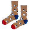  Coffee Mug Socks – a must-have for caffeine lovers! These warm brown socks feature a fun white coffee cup pattern 