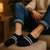 Classic White Stripe Ankle Visible Socks