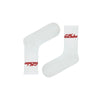 Cool F*cker" socks. Featuring a red vintage script on crisp white fabric, these breathable crew socks 