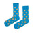 Dog Face Blue Socks in bold blue! Covered in cute corgi faces
