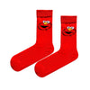  Elmo Red Socks! Featuring a playful face on a bright red background, these socks are perfect for fans of quirky characters