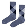 Featuring a sophisticated diamond-check design in shades of grey and navy, these socks are perfect for office wear, business meetings, or smart-casual outfits.
