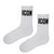 ICON Tennis Socks Designed for those who walk with confidence, these white crew socks feature bold black "ICON" lettering—perfect for trendsetters who keep it clean and stylish.