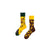  Jungle Monkey Banana Socks! Featuring a playful mismatched design—one sock with curious monkeys swinging through vines and the other covered in bright yellow bananas