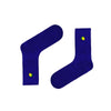  Lemon Embroidered Socks in deep navy blue. These unisex, breathable socks feature a tiny embroidered lemon for a playful, citrusy vibe