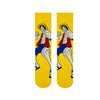 Luffy Pirate Socks, inspired by the fearless captain of the Straw Hat crew! These bold yellow socks feature Monkey D. Luffy in his signature stance,