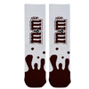  M&amp;M’s Chocolate Drip White Socks! Featuring a bold drip design and the iconic M&amp;M’s logo, these socks are perfect for candy lovers and statement-makers. 